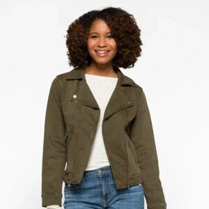 Liverpool Bradford Moto Jacket Olive Sz XS Excellent Condition